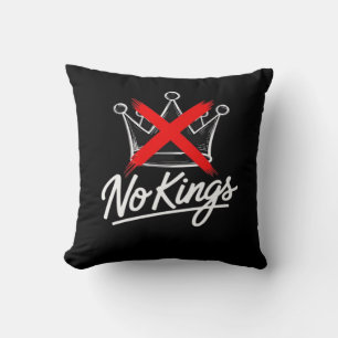 No Kings Simple Crown With Cross Artistic Design Throw Pillow