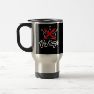 No Kings Simple Crown With Cross Artistic Design Travel Mug