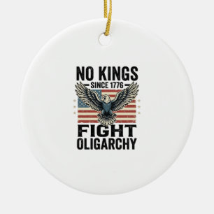 No Kings Since 1776 Patriotic Eagle Vintage Shirt  Ceramic Ornament