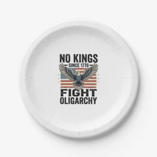 No Kings Since 1776 Patriotic Eagle Vintage Shirt  Paper Plate