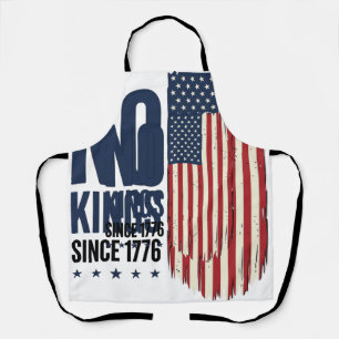No Kings Since 1776 Patriotic Flag Shirt Design_1 Apron