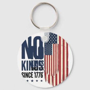 No Kings Since 1776 Patriotic Flag Shirt Design_1 Keychain
