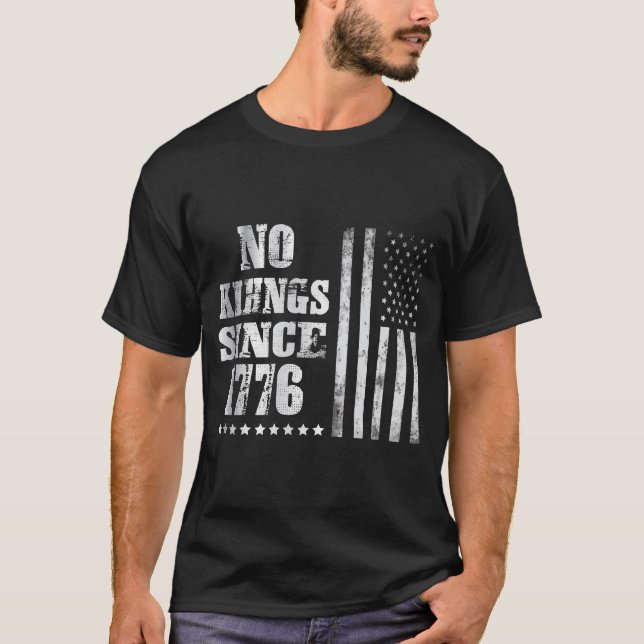 No Kings Since 1776 Simple T-Shirt (Front)