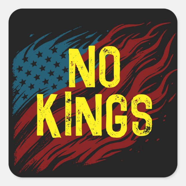 NO KINGS SQUARE STICKER (Front)