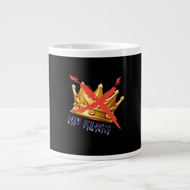 No Kings Trendy Design Large Coffee Mug (Front)