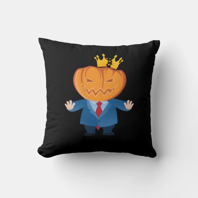 No Kings - Trumpkin Pumpkin Classic Throw Pillow (Front)