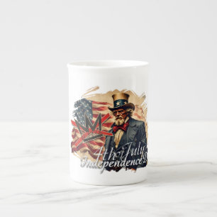 No Kings Uncle Sam Independence Day Art Bone China Mug