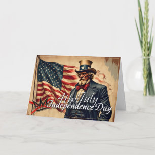 No Kings Uncle Sam Independence Day Art Card