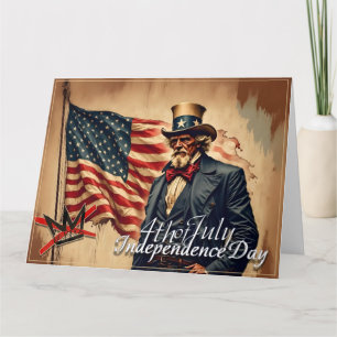 No Kings Uncle Sam Independence Day Art Card