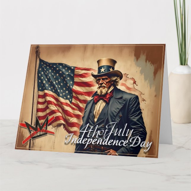 No Kings Uncle Sam Independence Day Art Card (Front)