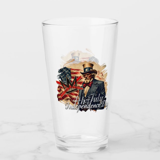 No Kings Uncle Sam Independence Day Art Glass (Front)