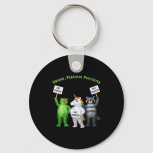 No Kings Unpaid Peaceful Protester Frog And Unicor Keychain