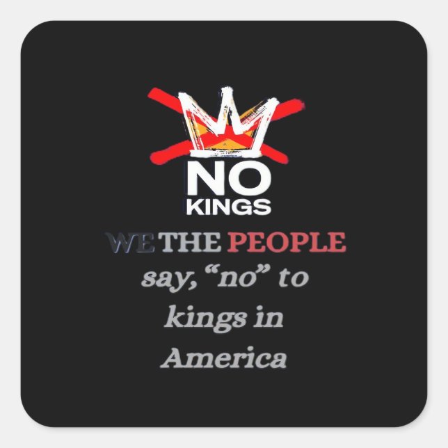 No Kings We the People Freedom Classic Style Square Sticker (Front)