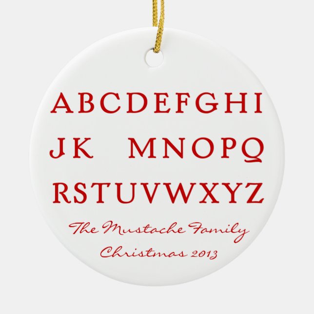 No L Ceramic Ornament (Front)