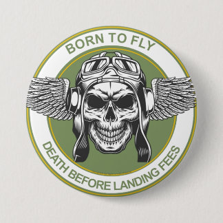 No Landing Fees 3 Inch Round Button