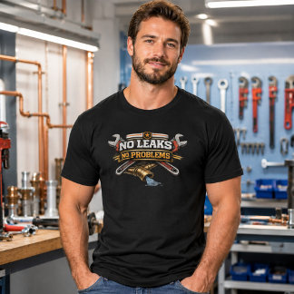 No Leaks No Problems Funny Plumber Tee