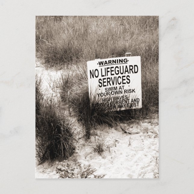 No Lifeguard on Duty Postcard (Front)