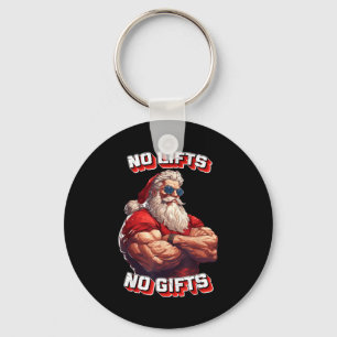 No Lifts No Bodybuilder Fitness Santa Christmas  Keychain