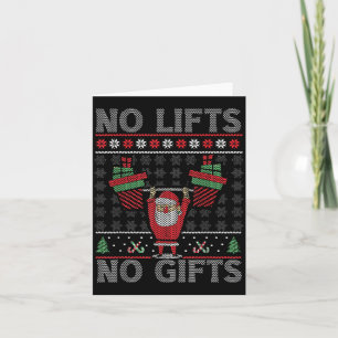 No Lifts No Christmas Gym Ugly Santa  Card