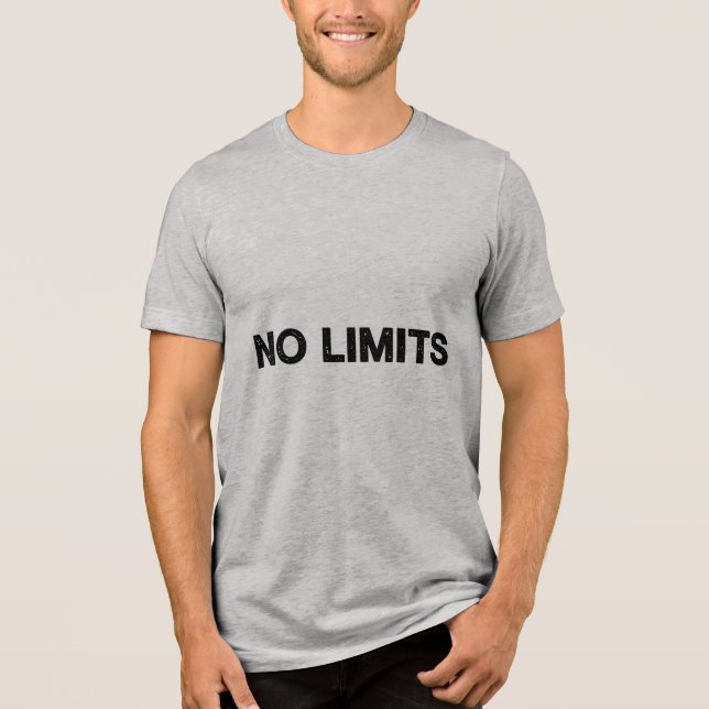 NO LIMITS – Expressive Caps Lock Typo T-Shirt Tri-Blend Shirt (Front)