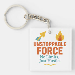 No Limits, Just Hustle   Motivational Acrylic Keyc Keychain
