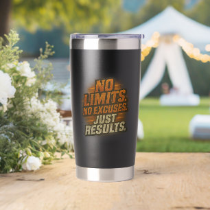 No Limits. No Excuses. Just Results. – Motivationa Insulated Tumbler