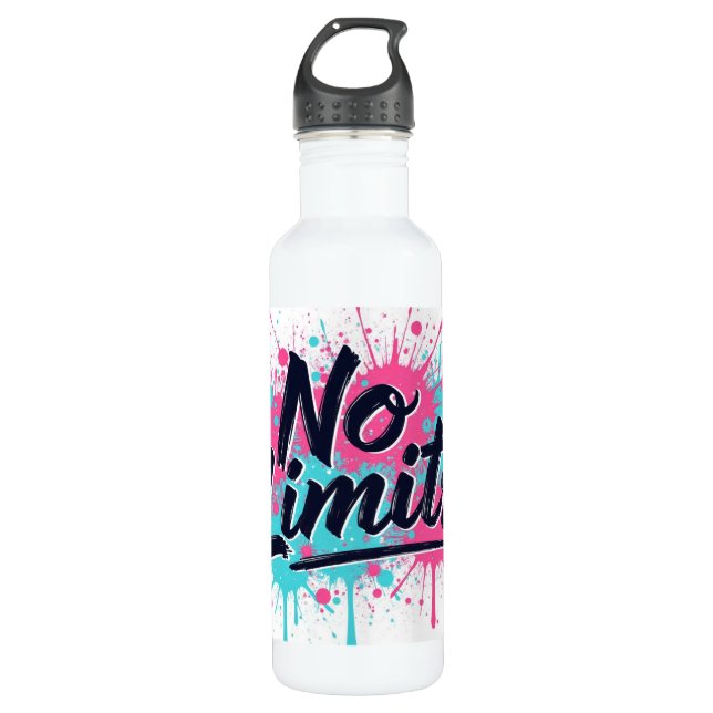 `No Limits Splash Water Bottle | Gym Hike Art (Front)