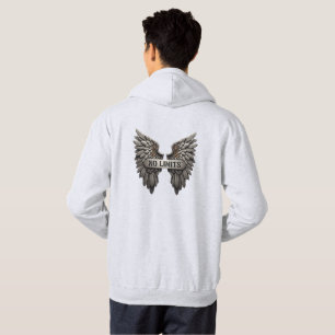 No Limits T‑Shirt with Metallic Wings Design Hoodie