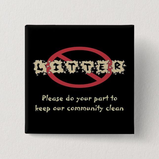 No Litter Button (Front)