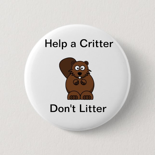 no littering 2 inch round button (Front)