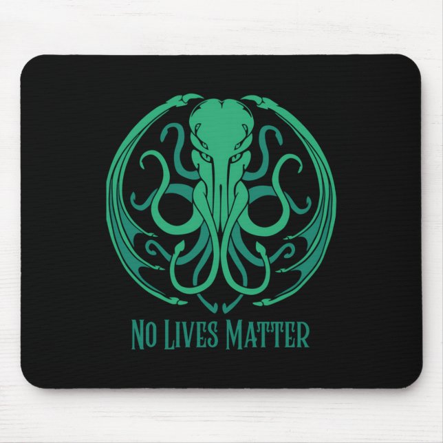 No Lives Cthulhu Sticker  Mouse Pad (Front)