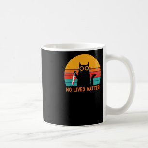 No Lives - Funny Halloween Cat Sticker  Coffee Mug