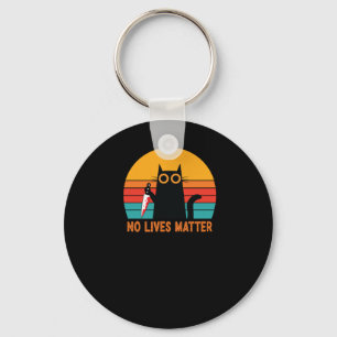 No Lives - Funny Halloween Cat Sticker Keychain