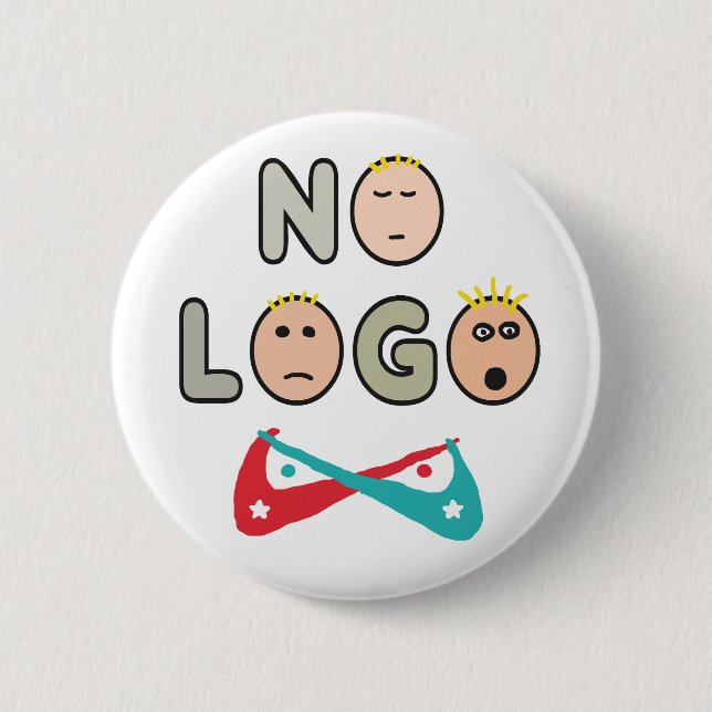 No Logo Anti Brand Capitalist 2 Inch Round Button (Front)
