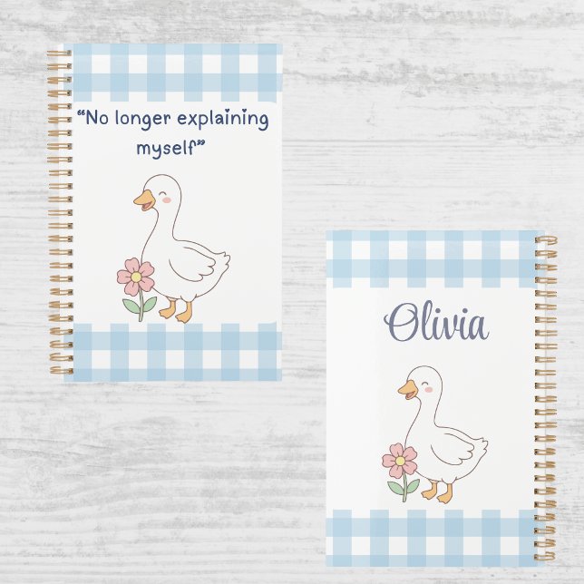 No Longer Explaining Myself Goose Gingham Planner (Créateur téléchargé)