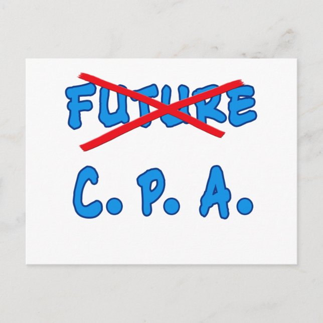 No Longer Future CPA Graduation Design Announcement Postcard (Front)