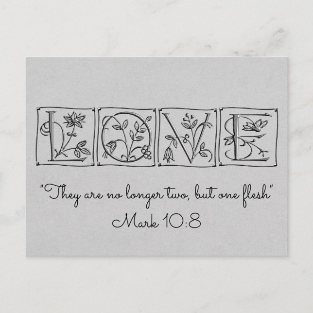 No longer two-but one flesh~Scripture~Wedding Card (Front)