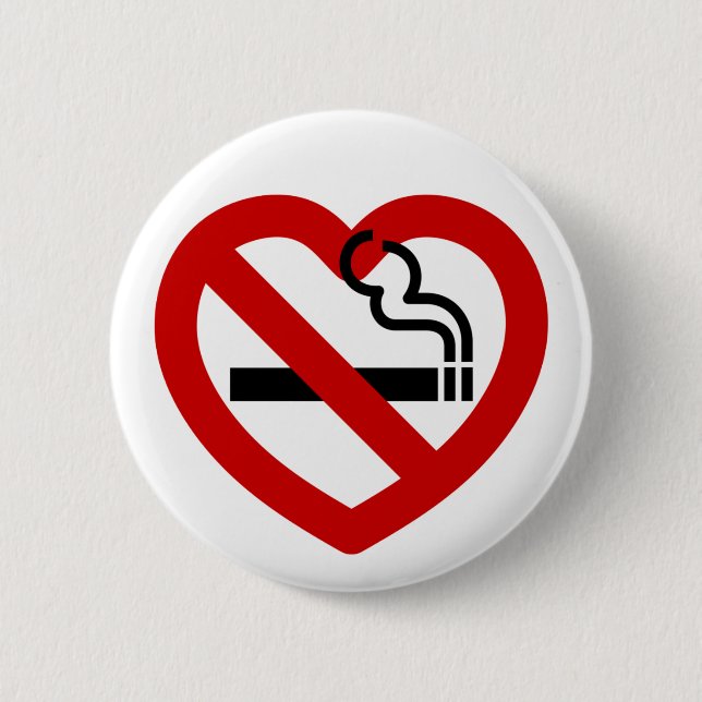 No Love For Smoking Sign 2 Inch Round Button (Front)