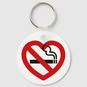 No Love For Smoking Sign Keychain