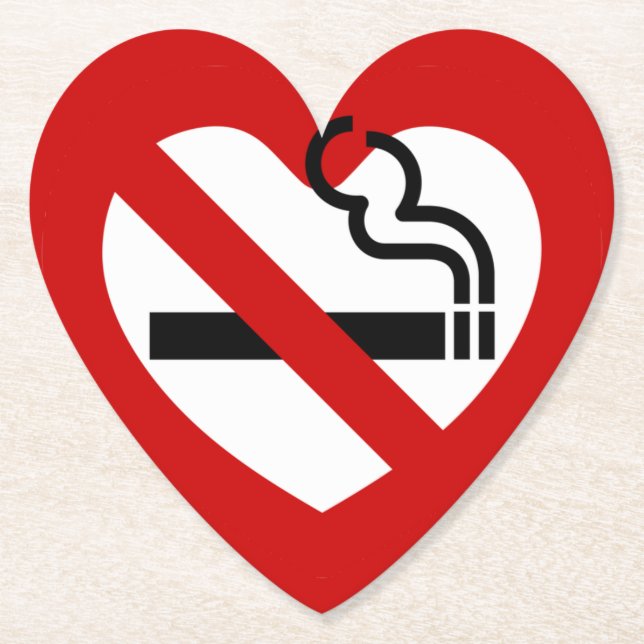 No Love For Smoking Sign Paper Coaster (Front)
