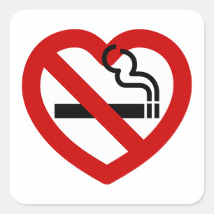 No Love For Smoking Sign Square Sticker