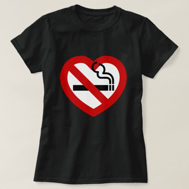 No Love For Smoking Sign T-Shirt (Design Front)