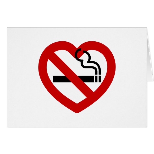 No Love For Smoking Signal Greeting Card (Devant horizontal)