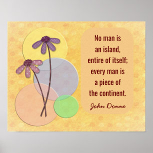 No Man An Island - John Donne quote print