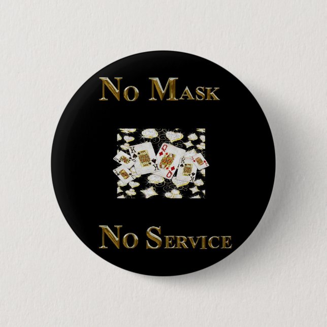 NO MASK NO SERVICE LAS VEGAS 2 INCH ROUND BUTTON (Front)