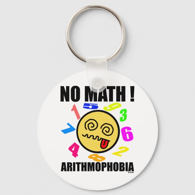 No math ! Arithmophobia Keychain (Front)
