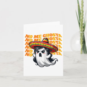 No Me Ghosta Funny Mexican Halloween Ghost Women 2 Card