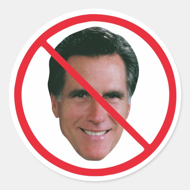 No Mitt Romney Classic Round Sticker (Front)