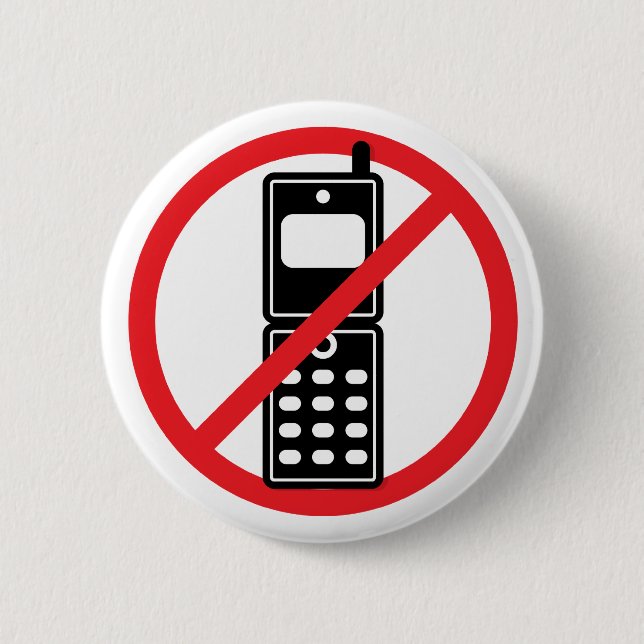 No Mobile Phones 2 Inch Round Button (Front)