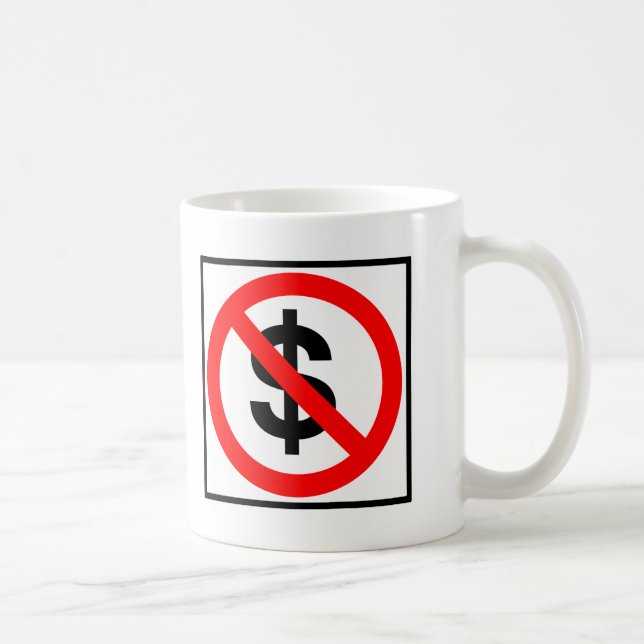 No Money Highway Sign Coffee Mug (Right)